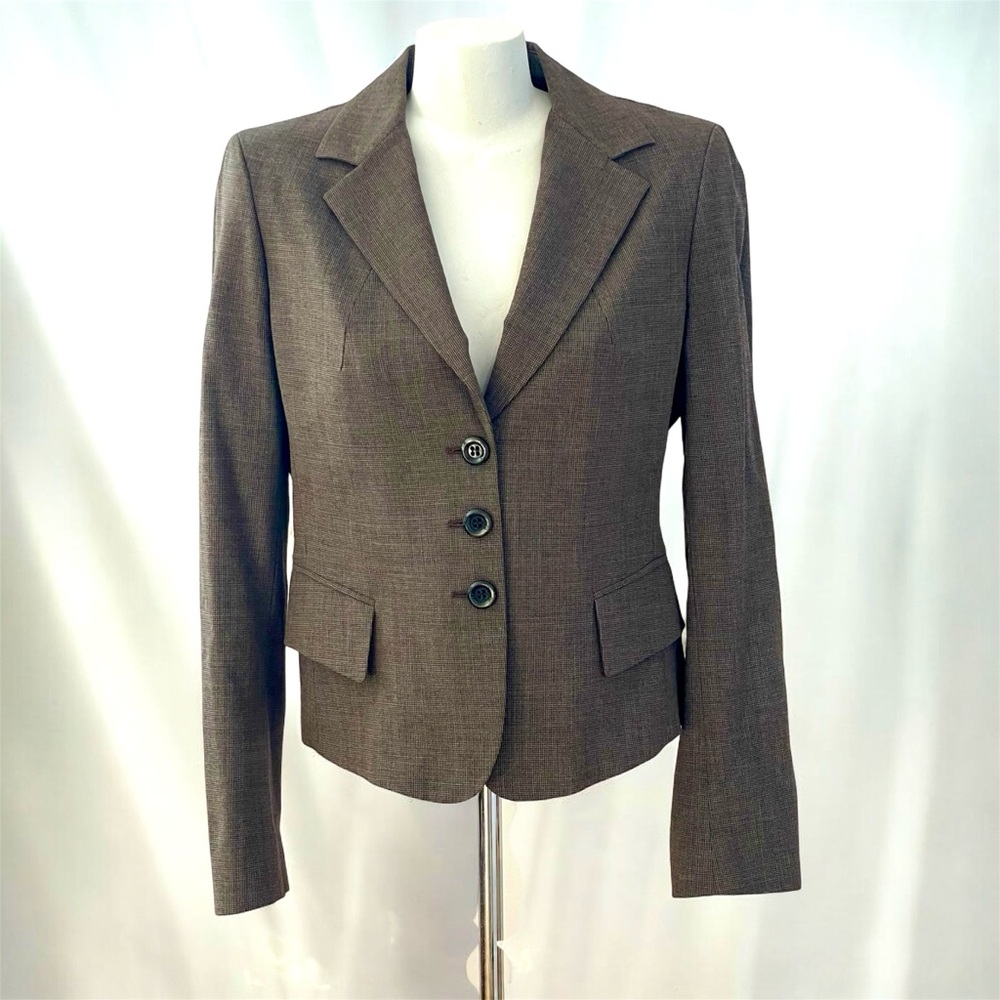 Marella Designer Fine Wool Brown Fitted Blazer Size 8